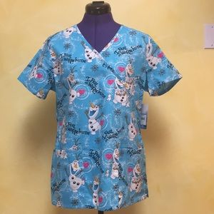 Brand New Small Frozen Olaf Scrub Top - Snowgies